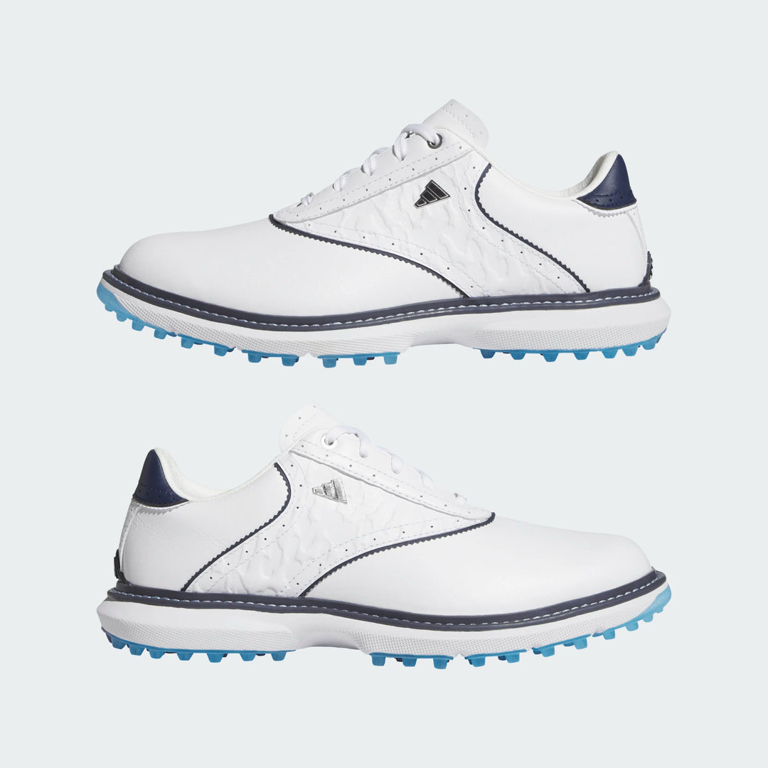 Adidas MC70 White/Lucid Ray Blue Spikeless Golf Shoe