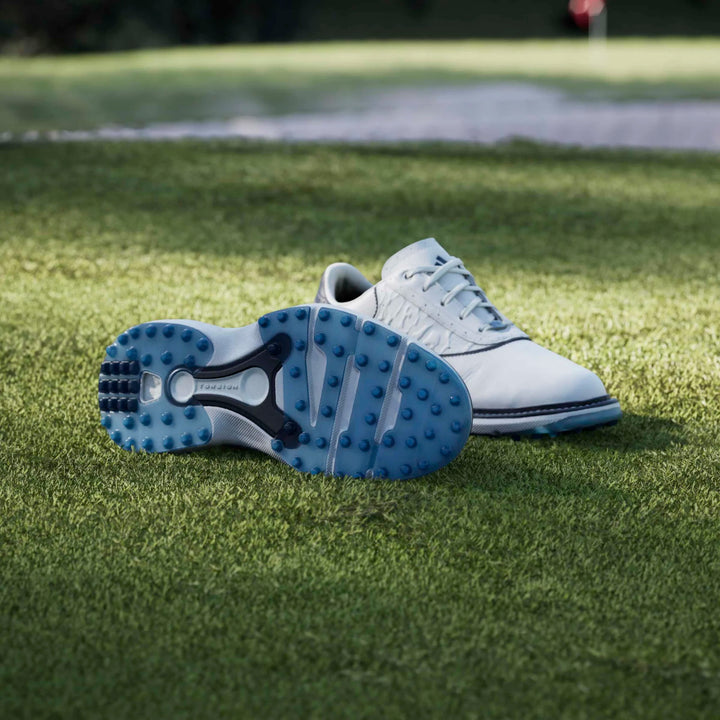 Adidas MC70 White/Lucid Ray Blue Spikeless Golf Shoe