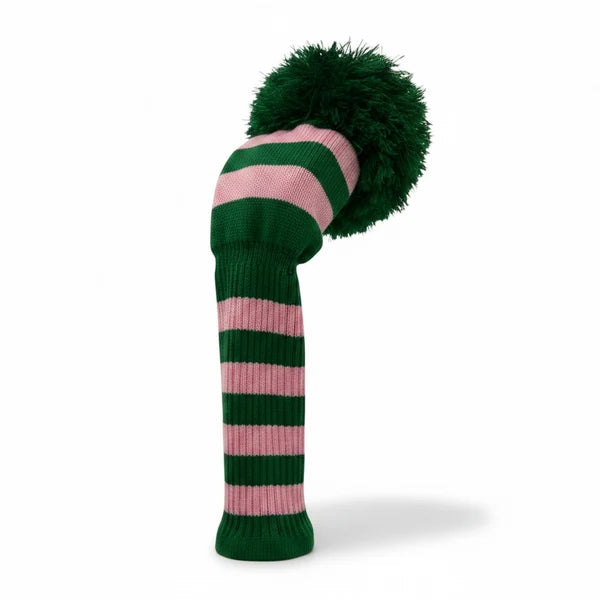 Just4Golf Pink/Green Knit Headcovers With Pom