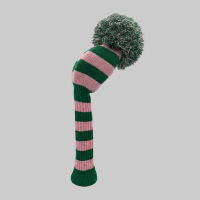 Just4Golf Pink/Green Knit Headcovers With Pom