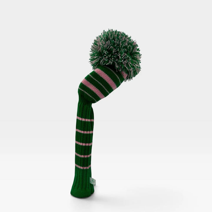 Just4Golf Pink/Green Knit Headcovers With Pom