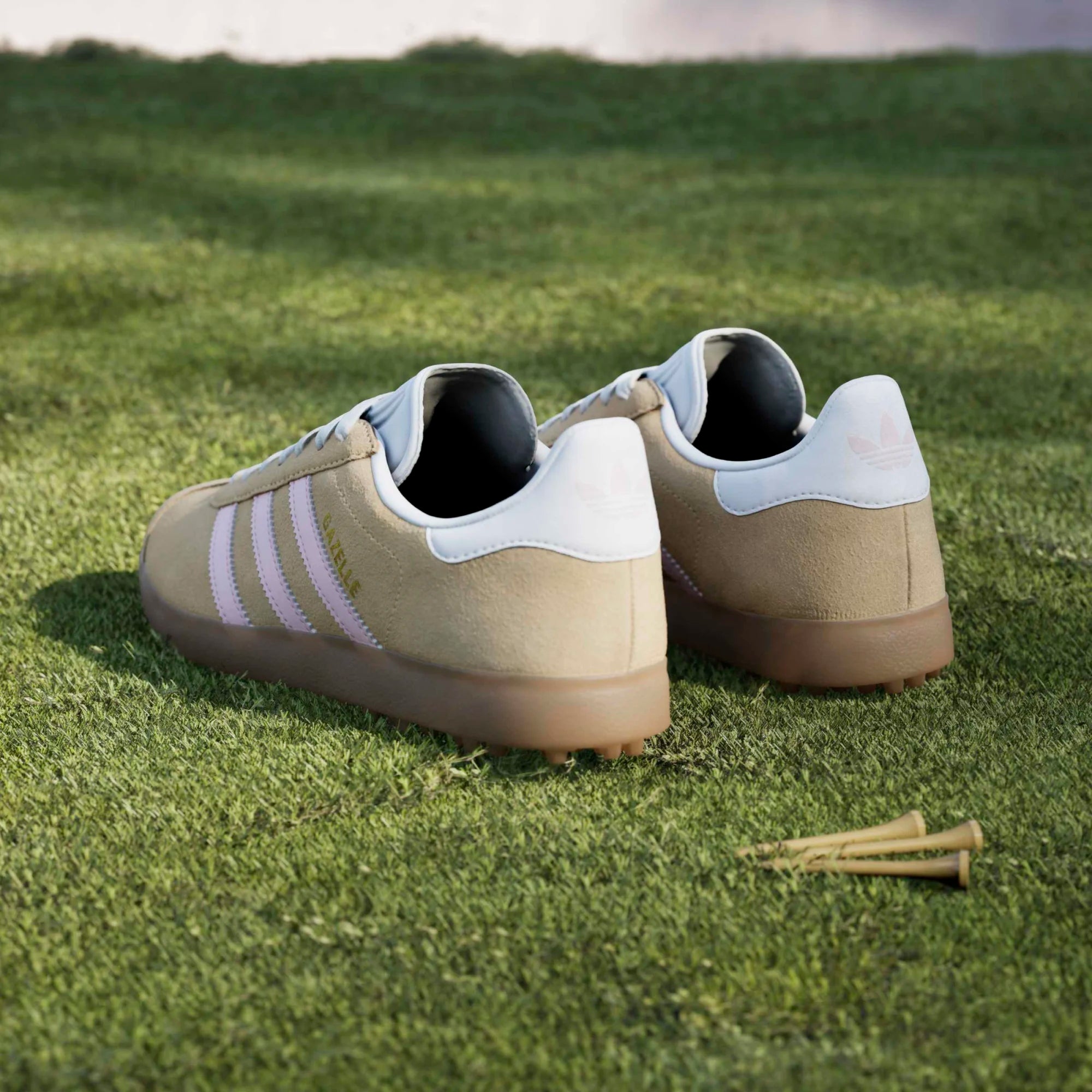 Adidas Gazelle Ice Tangerine/Clear Pink Spikeless Golf Shoe 