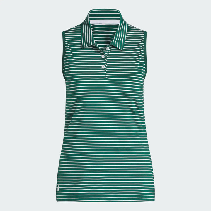 Adidas Performance Stripe Collegiate Green Sleeveless Polo [SS26]