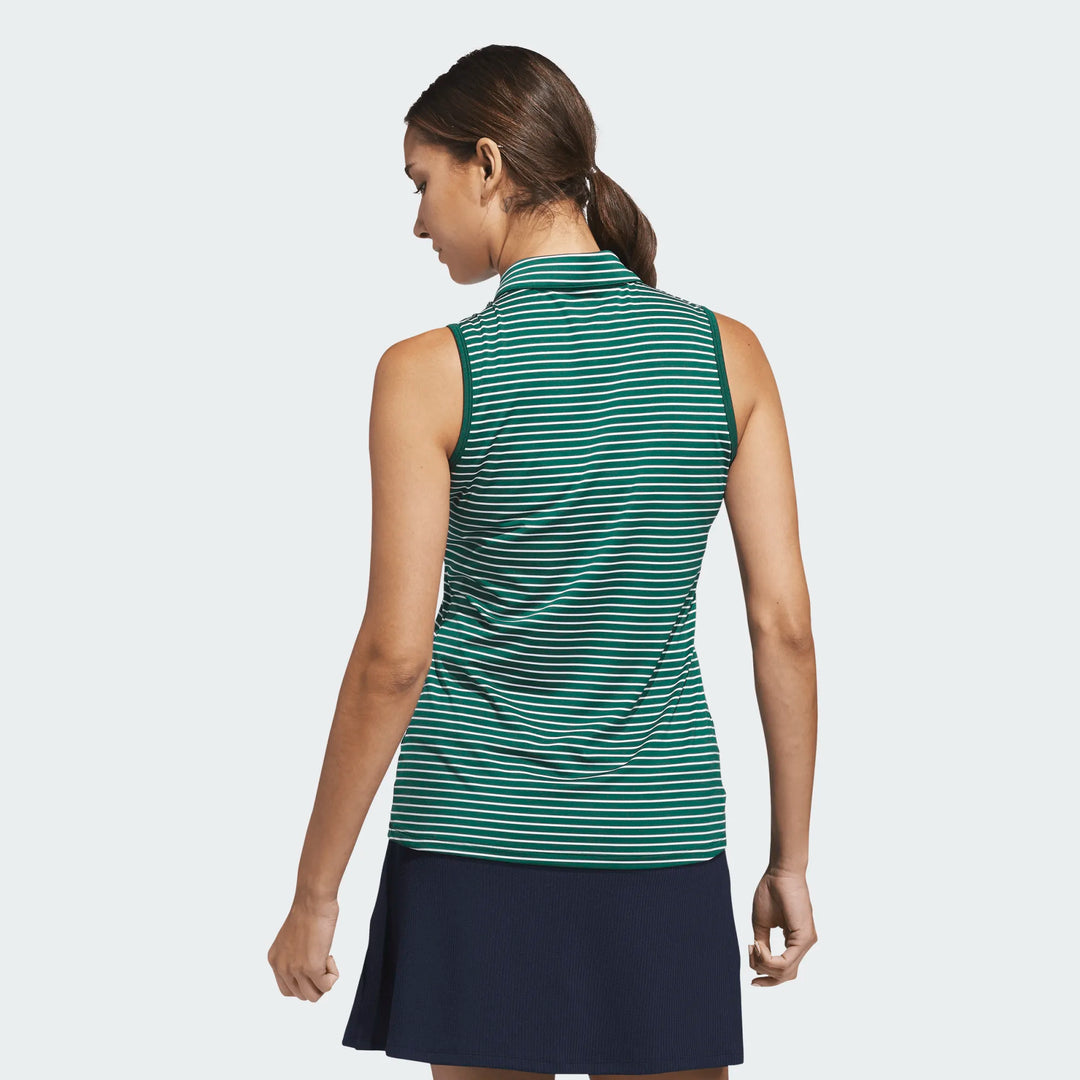 Adidas Performance Stripe Collegiate Green Sleeveless Polo [SS26]
