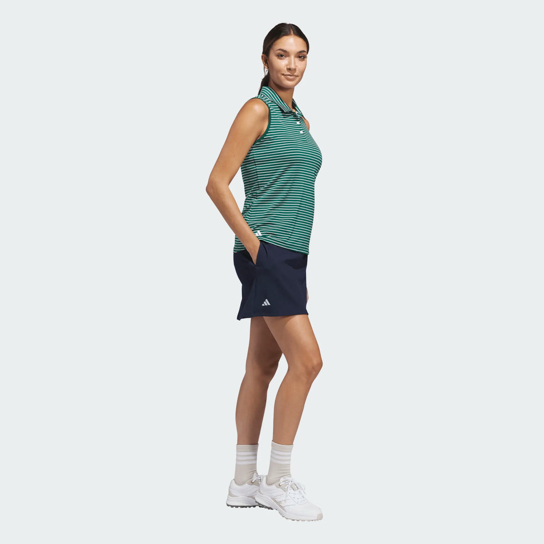 Adidas Performance Stripe Collegiate Green Sleeveless Polo [SS26]
