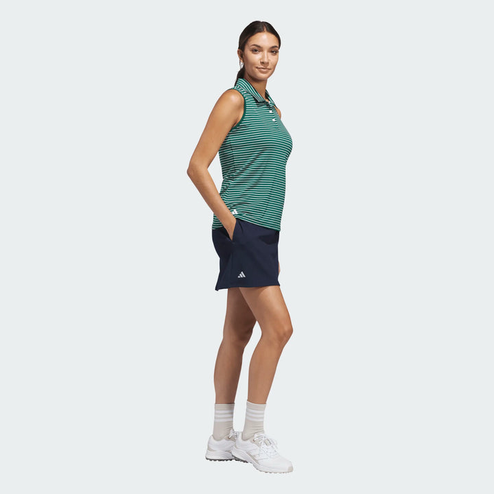 Adidas Performance Stripe Collegiate Green Sleeveless Polo [SS26]