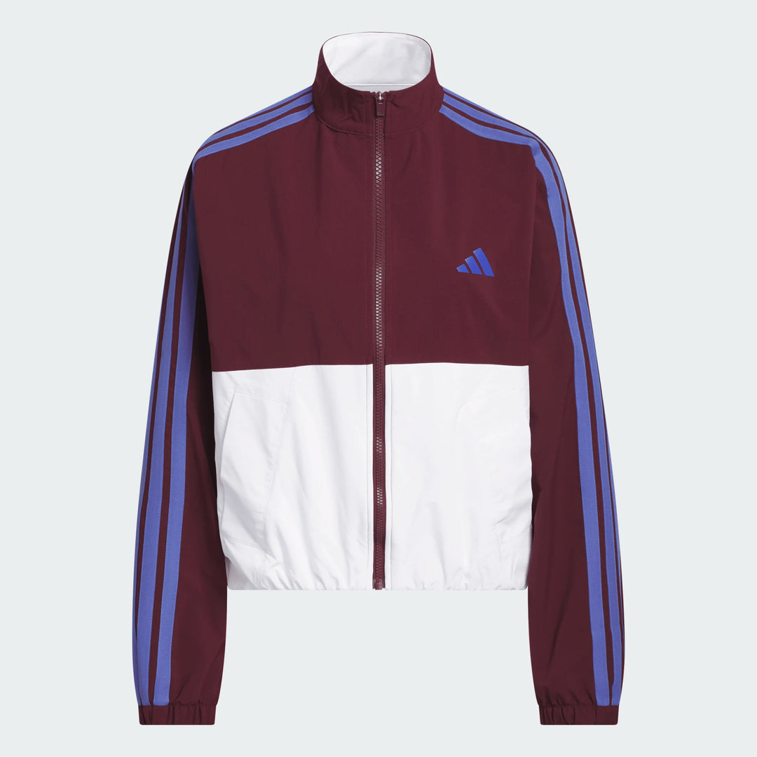 Adidas Beyond The Course Maroon Color Block Twistweave Jacket