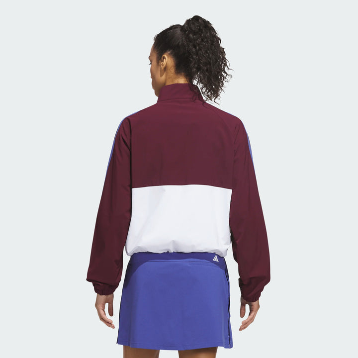 Adidas Beyond The Course Maroon Color Block Twistweave Jacket