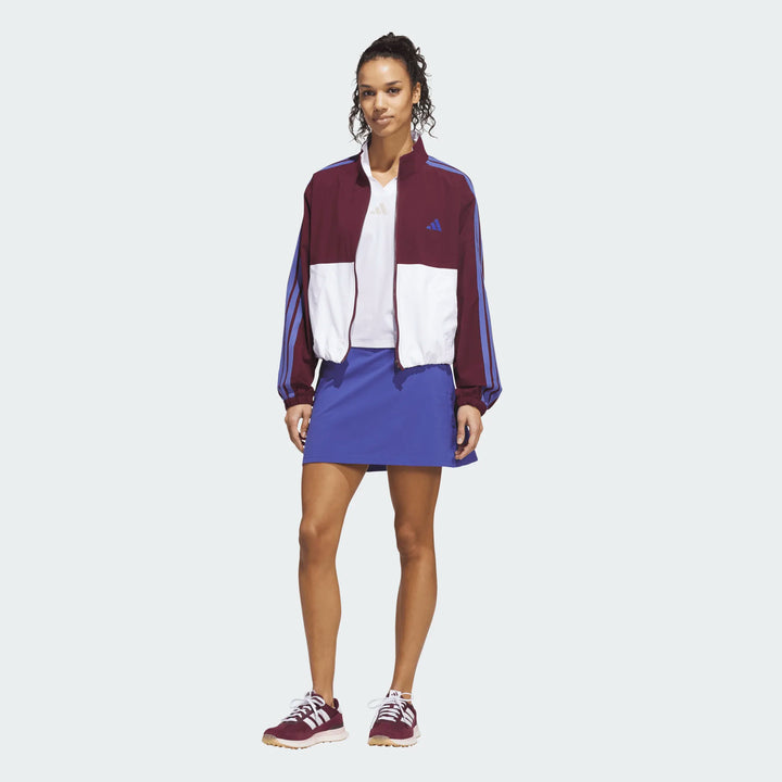 Adidas Beyond The Course Maroon Color Block Twistweave Jacket