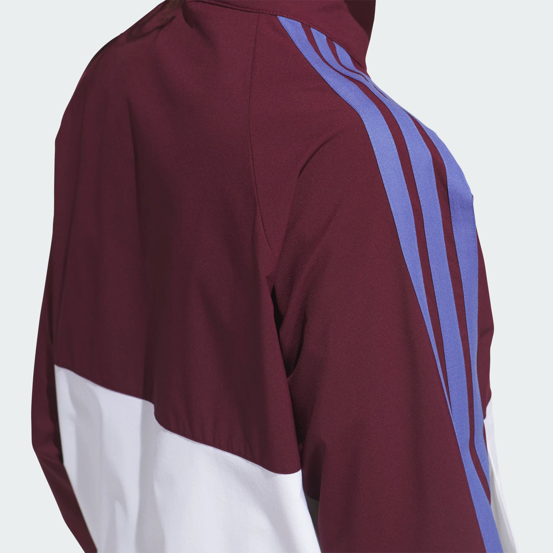 Adidas Beyond The Course Maroon Color Block Twistweave Jacket