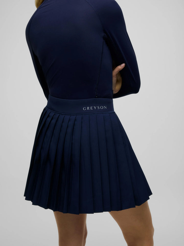 Greyson Leo Maltese Blue Pleated 15” Skort