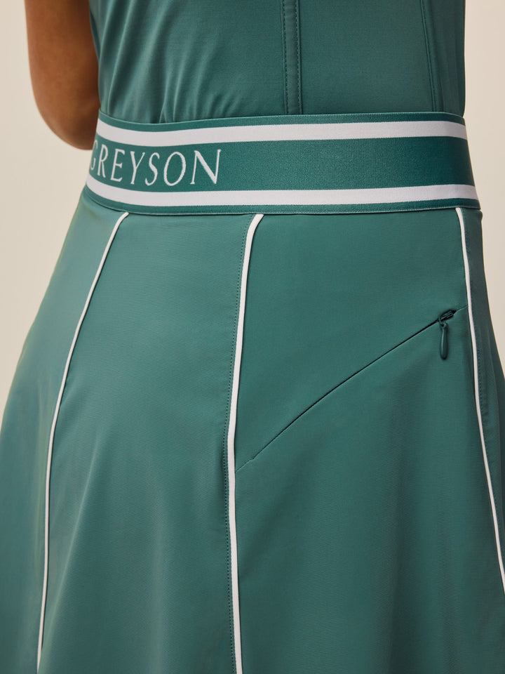 Greyson Phoenix Luxe Flare Marsh Green Skort