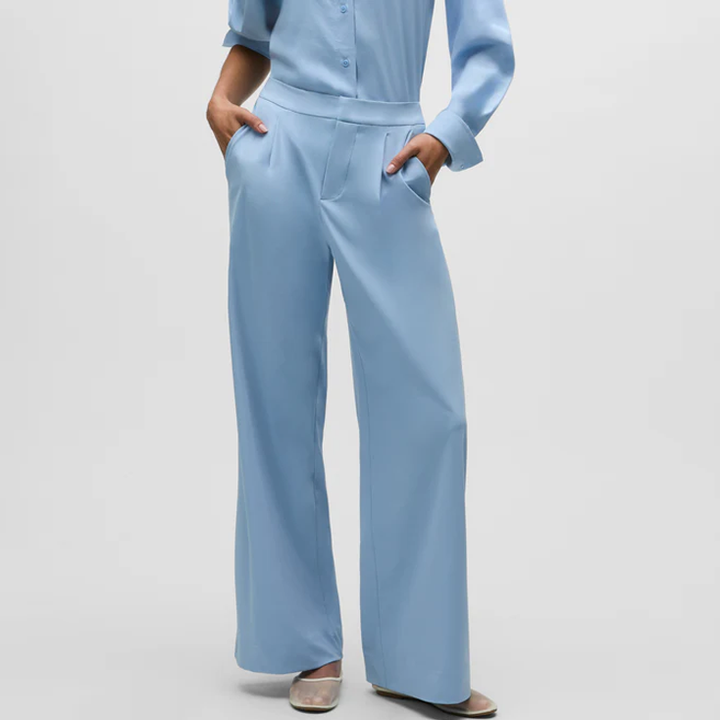 Greyson Phoenix Wolf Blue Wide Leg Pleated Trouser