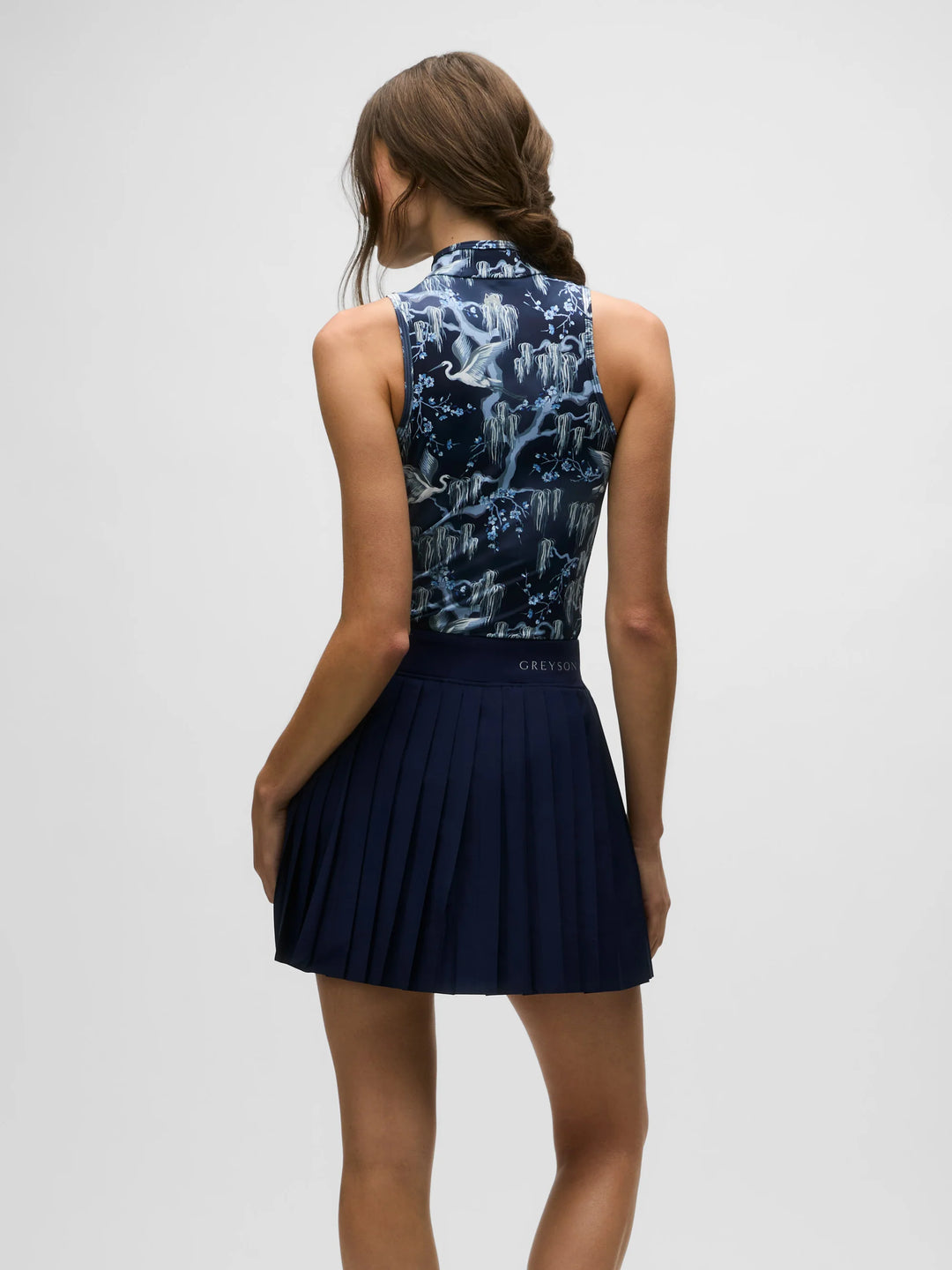 Greyson Shadow Flight Sleeveless Vesta Mock