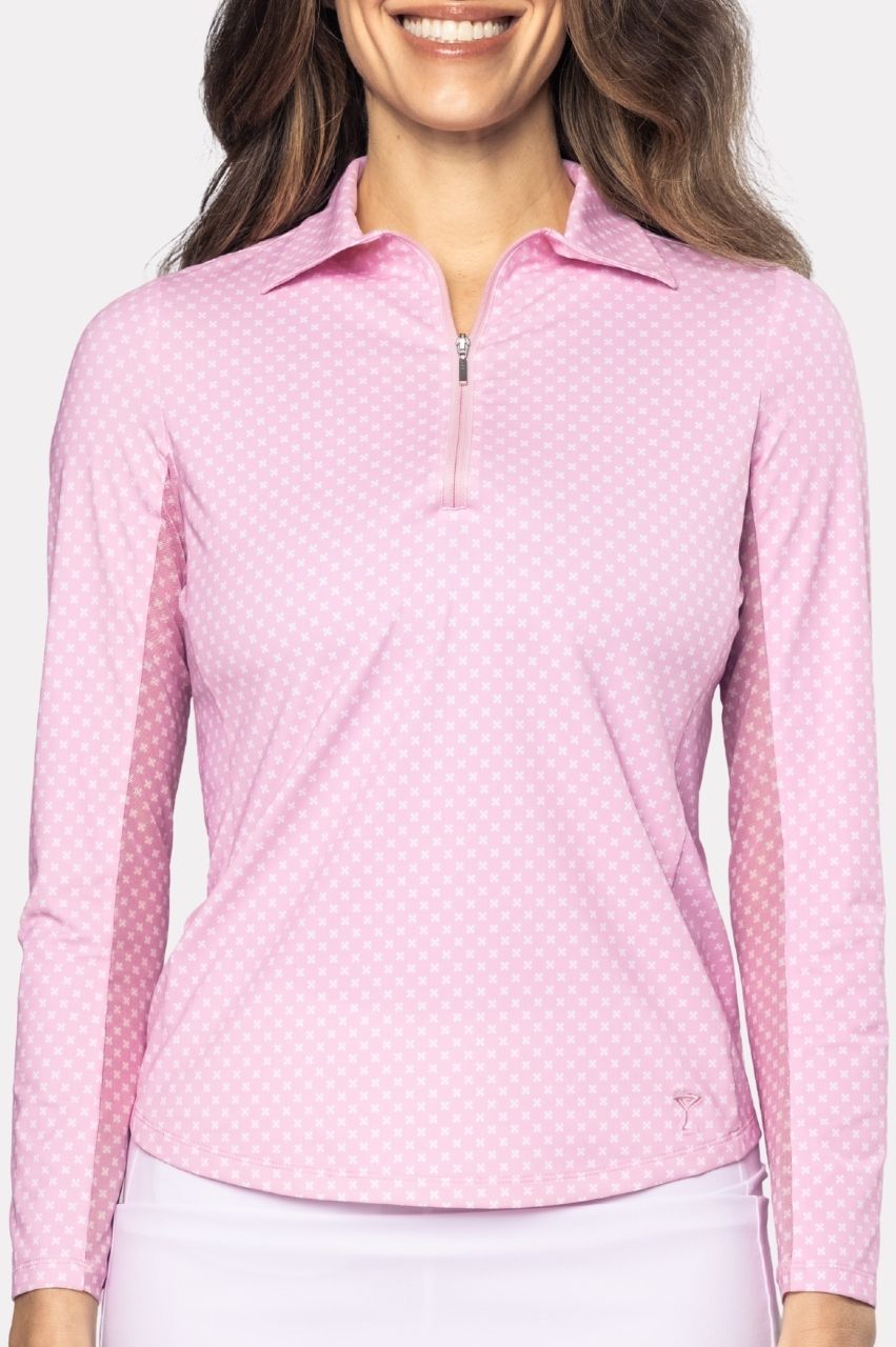 Golftini Cool Girl Rosé Long Sleeve Polo