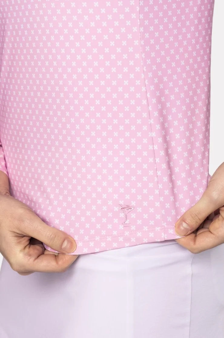 Golftini Cool Girl Rosé Long Sleeve Zip Polo