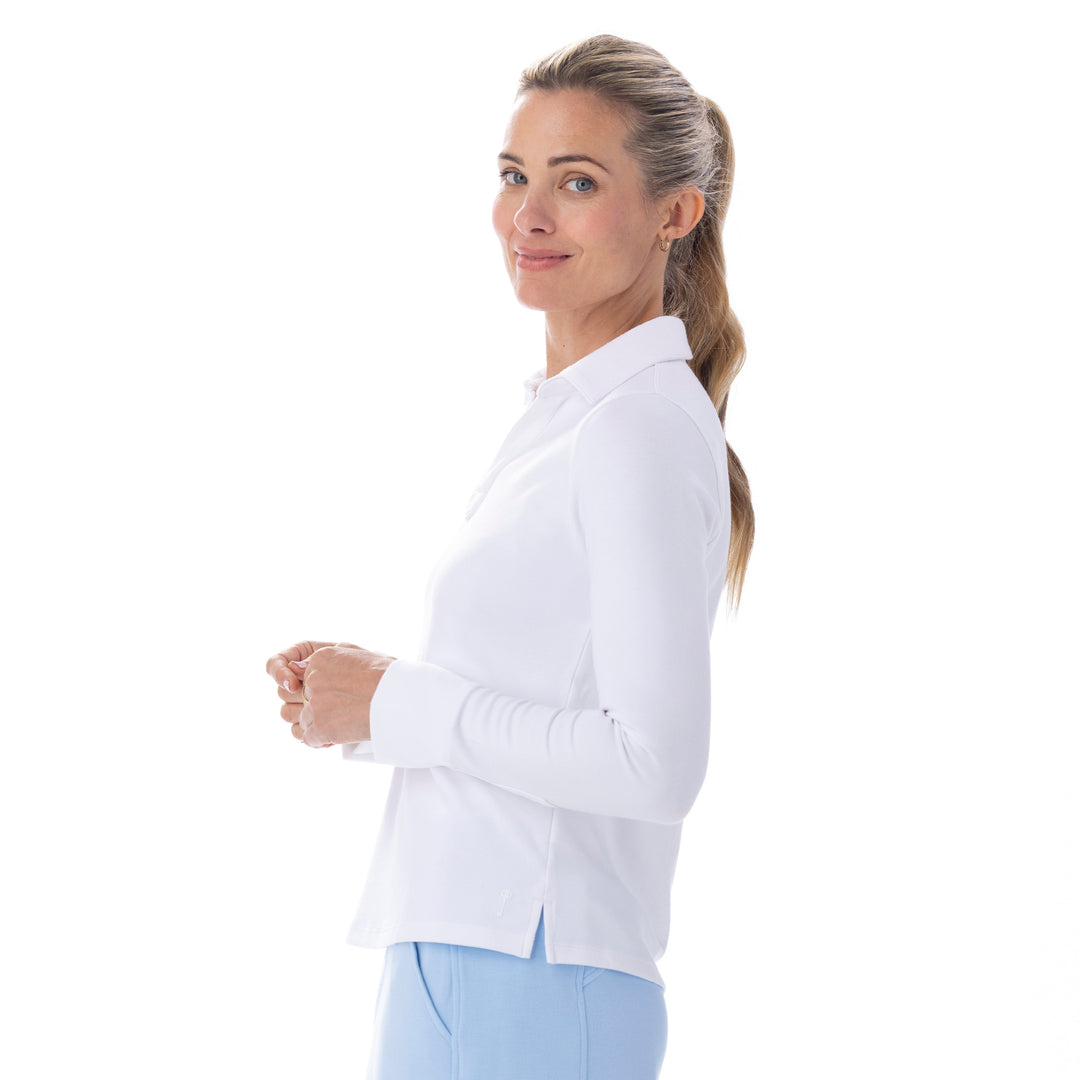 BelynKey Bliss Knit Chalk Polo