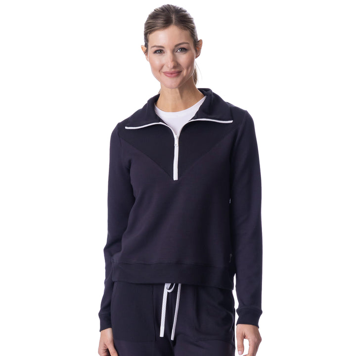 BelynKey Sueded Sundays Washed Onyx Quarter Zip