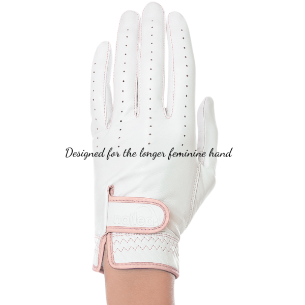 Premium Leather White Elongated Golf Gloves