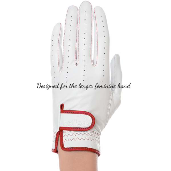 Premium Leather White Elongated Golf Gloves