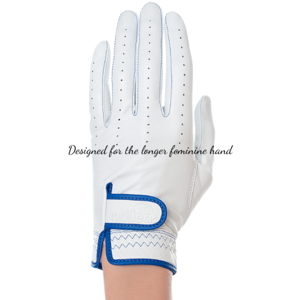 Premium Leather White Elongated Golf Gloves