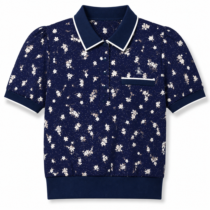 Original Penguin Floral Short Sleeve Knit Sweater [SF26]