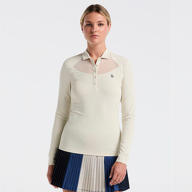 Original Penguin Mesh Yoke Long Sleeve Polo