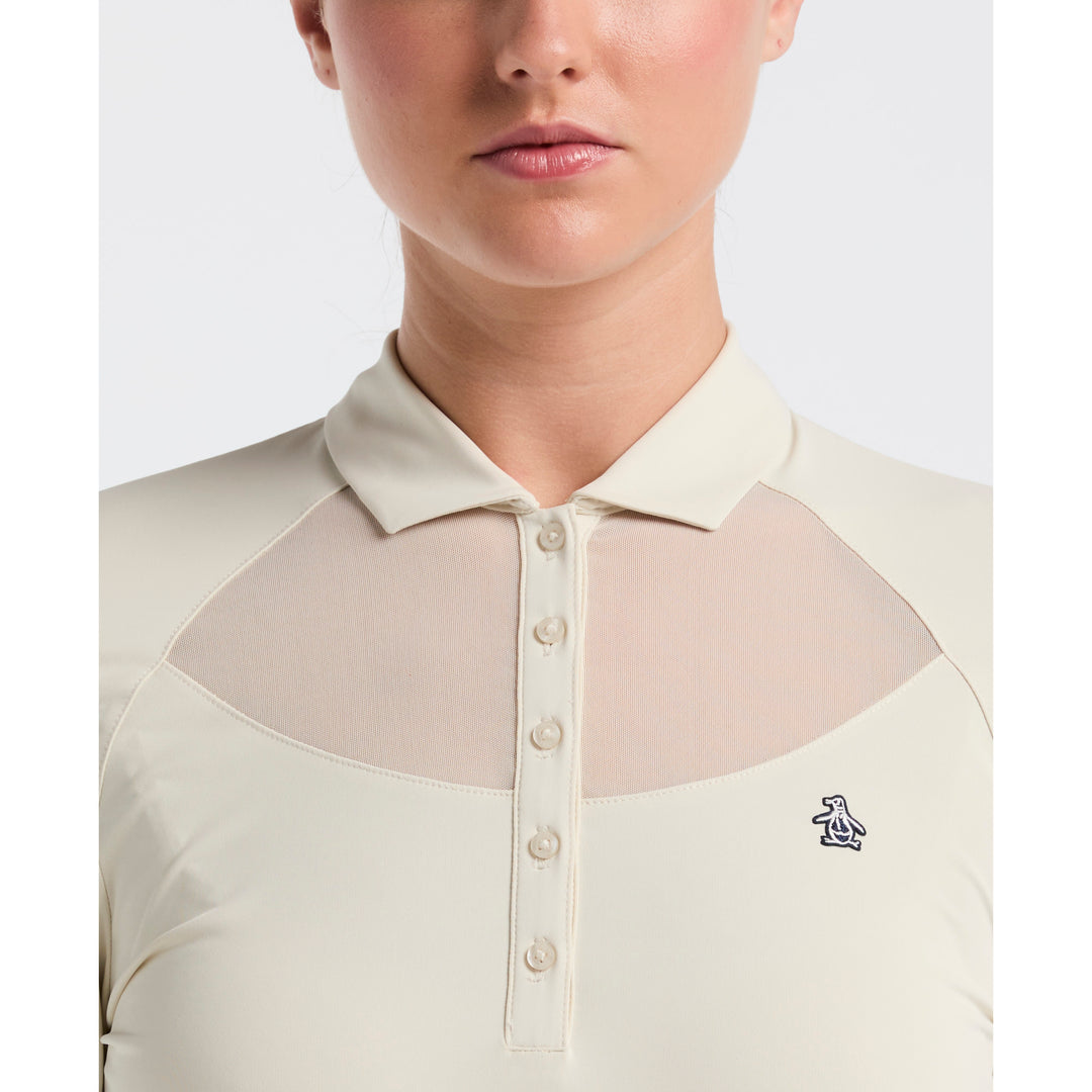 Original Penguin Mesh Yoke Long Sleeve Polo