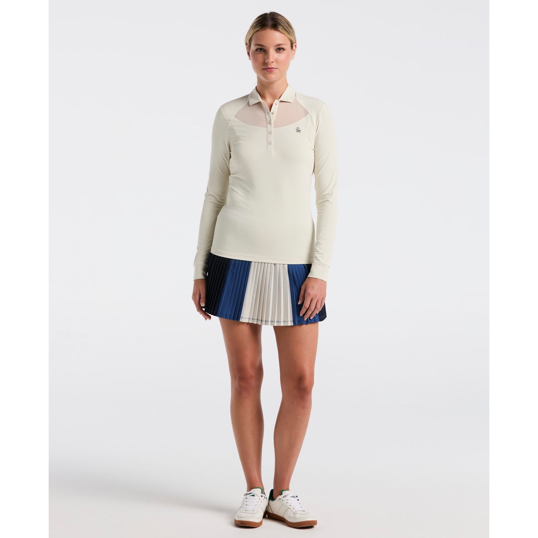 Original Penguin Mesh Yoke Long Sleeve Polo