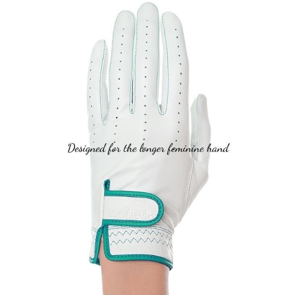 Premium Leather White Elongated Golf Gloves