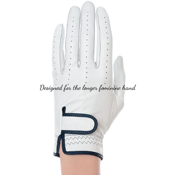Premium Leather White Elongated Golf Gloves