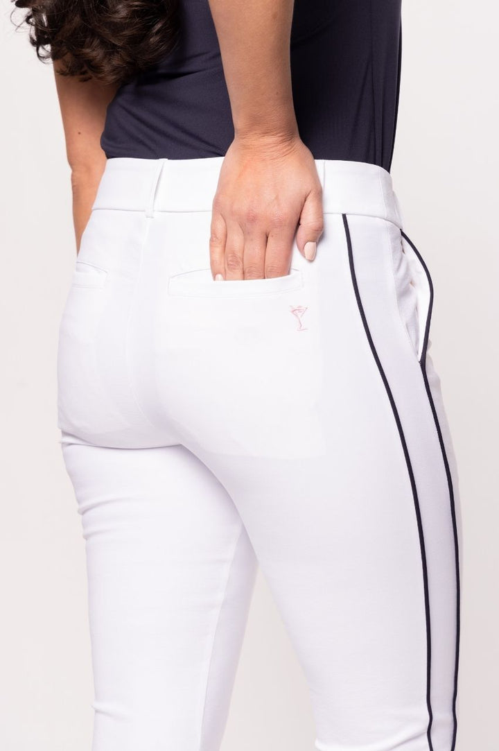 Golftini White/Navy Stretch Ankle Pants