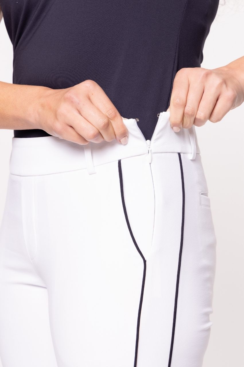 Golftini White/Navy Stretch Ankle Pants