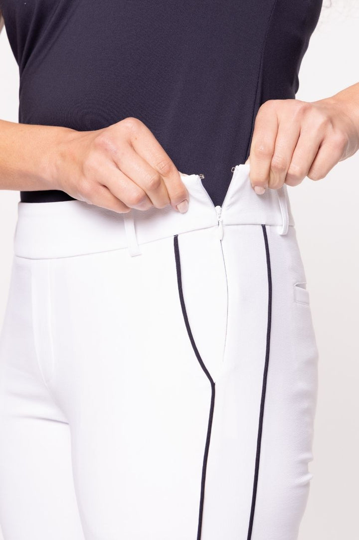 Golftini White/Navy Stretch Ankle Pants