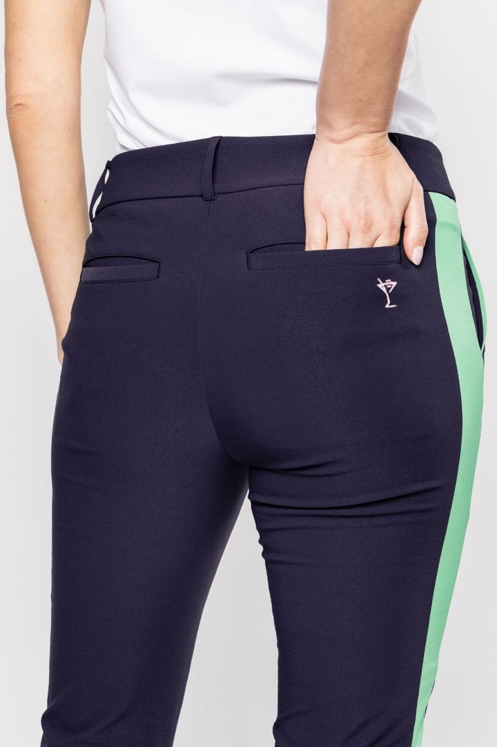 Golftini Navy/Kelly Green Stretch Ankle Pant