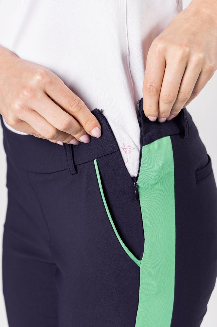 Golftini Navy/Kelly Green Stretch Ankle Pant