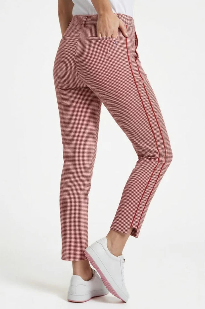 Golftini 27" Roma Rush Red Houndstooth Ankle Pant