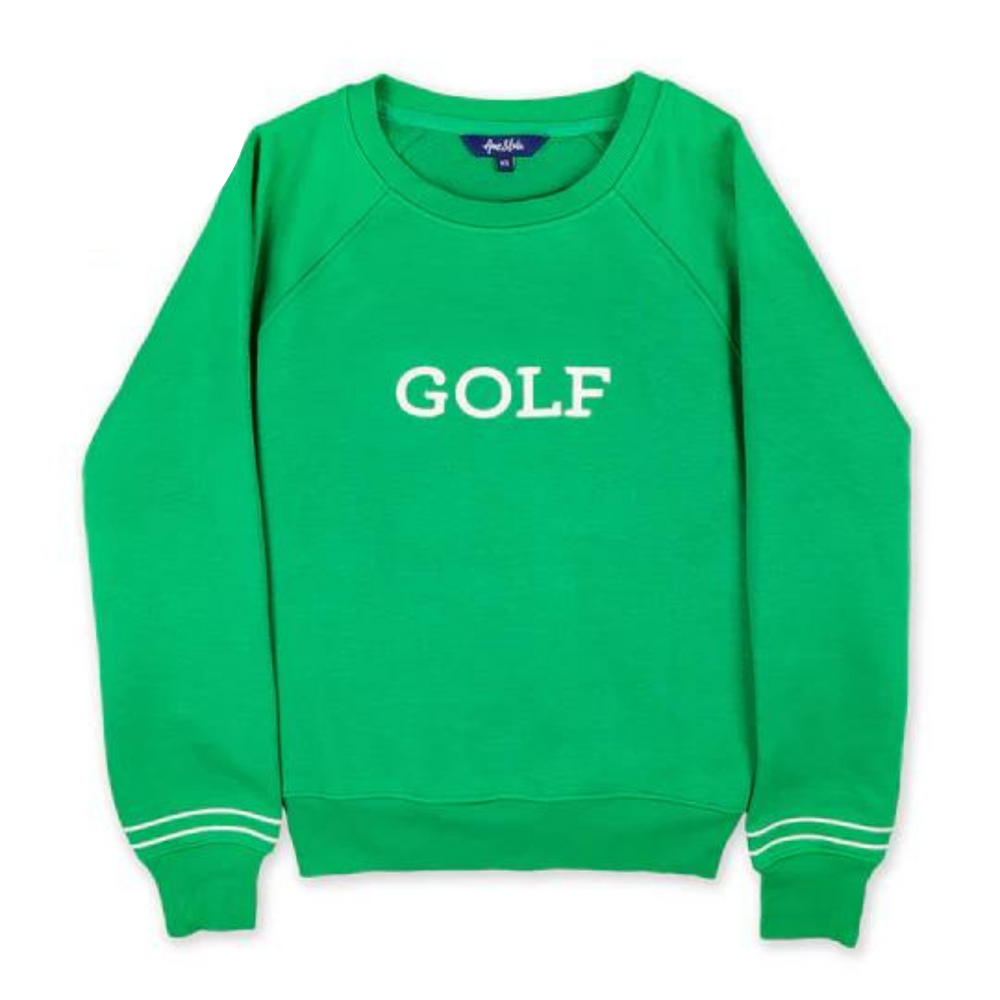 Ame & Lulu Play All GOLF Cotton Sweatshirt in Kelly Green