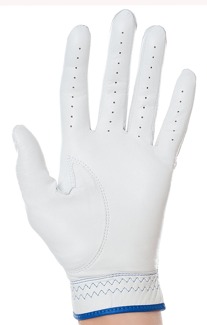 Premium Leather White Elongated Golf Gloves