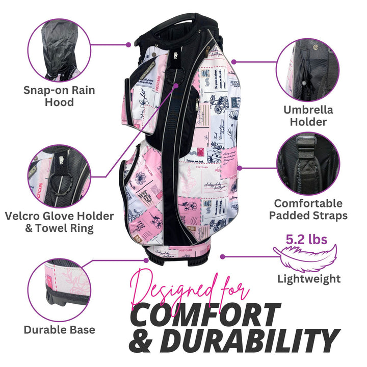 Taboo Fashions Love Notes Pink 14-Way Lightweight Cart Bag