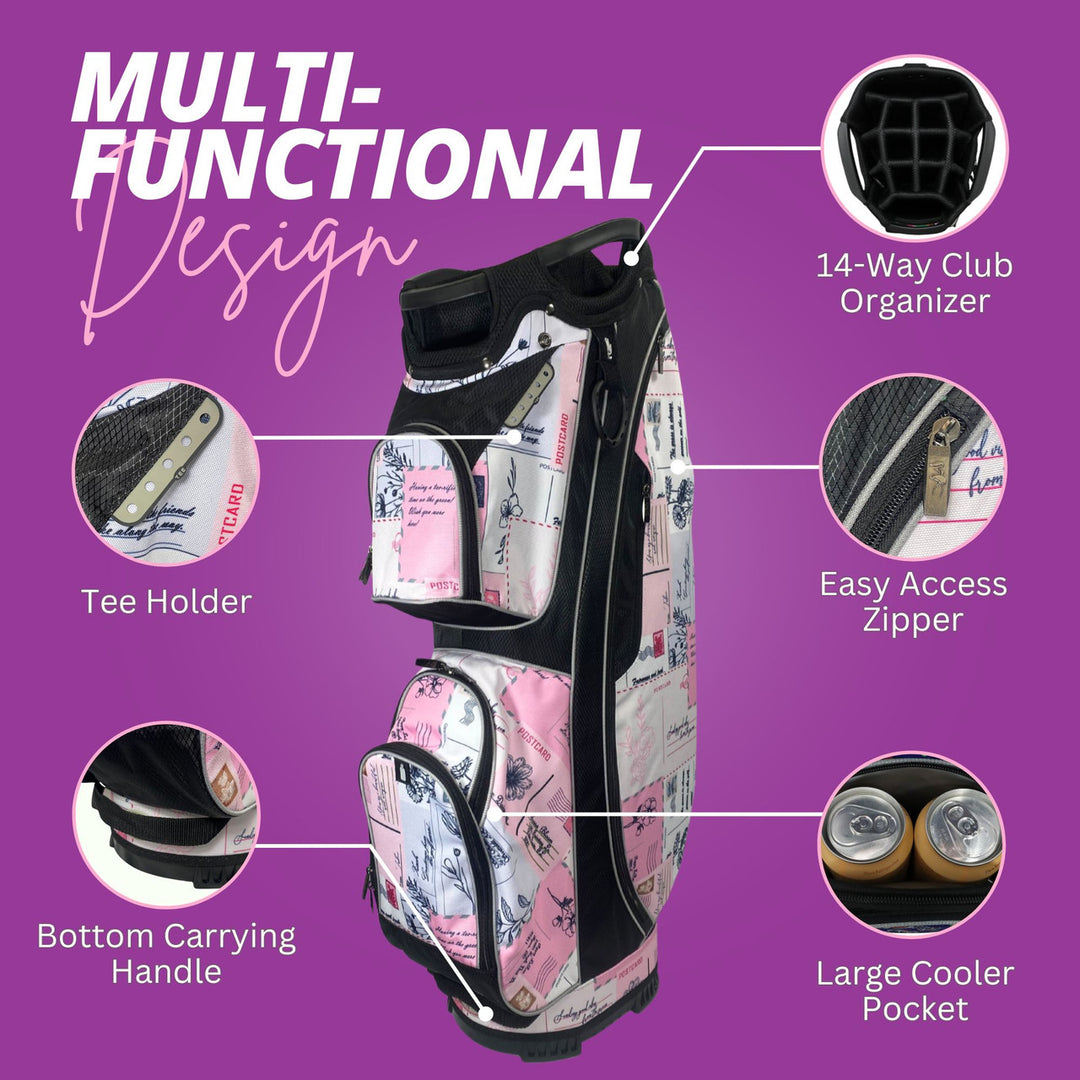 Taboo Fashions Love Notes Pink 14-Way Lightweight Cart Bag