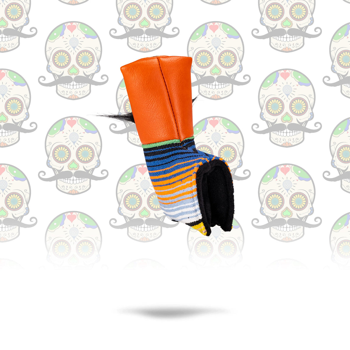 Pins & Aces Mustache Sugar Skull - Blade Putter Cover Orange