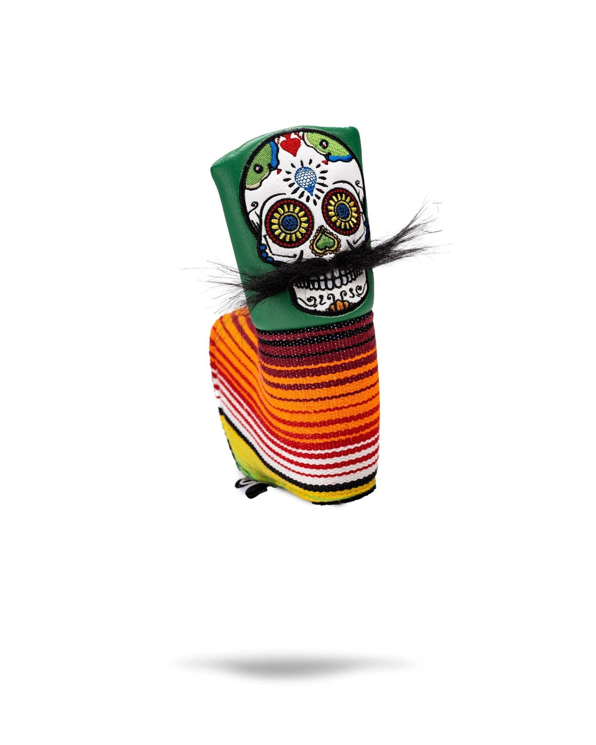 Pins & Aces Mustache Sugar Skull - Blade Putter Cover Green