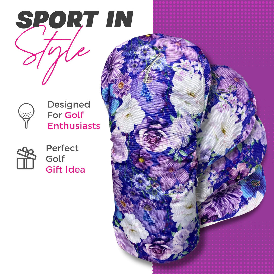 Taboo Fashions Purple Petals 4-Pack Headcover Set