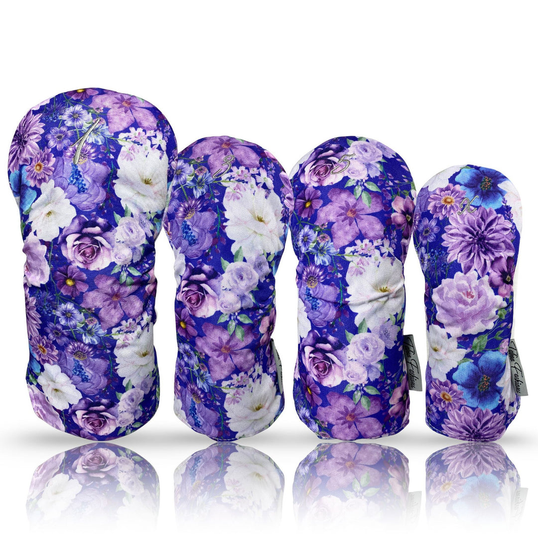 Taboo Fashions Purple Petals 4-Pack Headcover Set