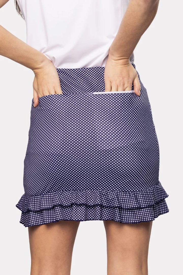 Golftini Stretch Tech Double Shot Dot Ruffle Skort