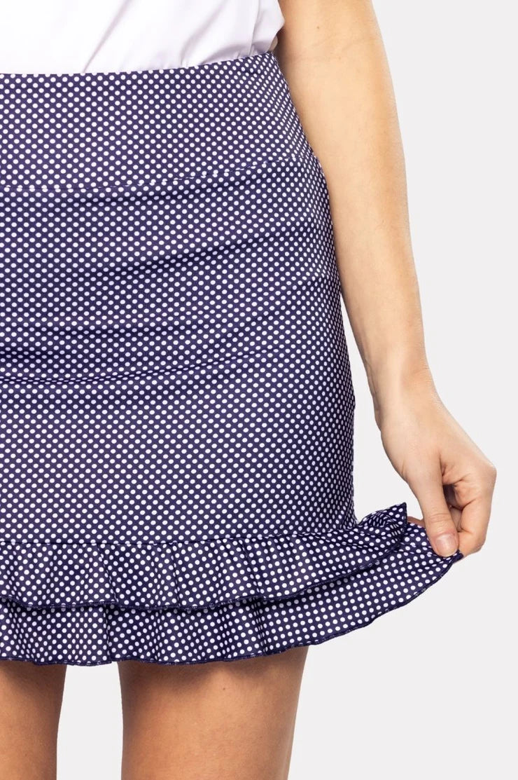 Golftini Stretch Tech Double Shot Dot Ruffle Skort