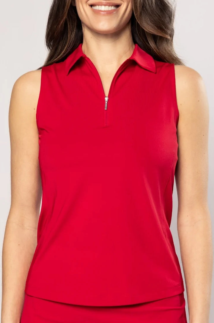Golftini Classic Zip Sleeveless Polo [F26]