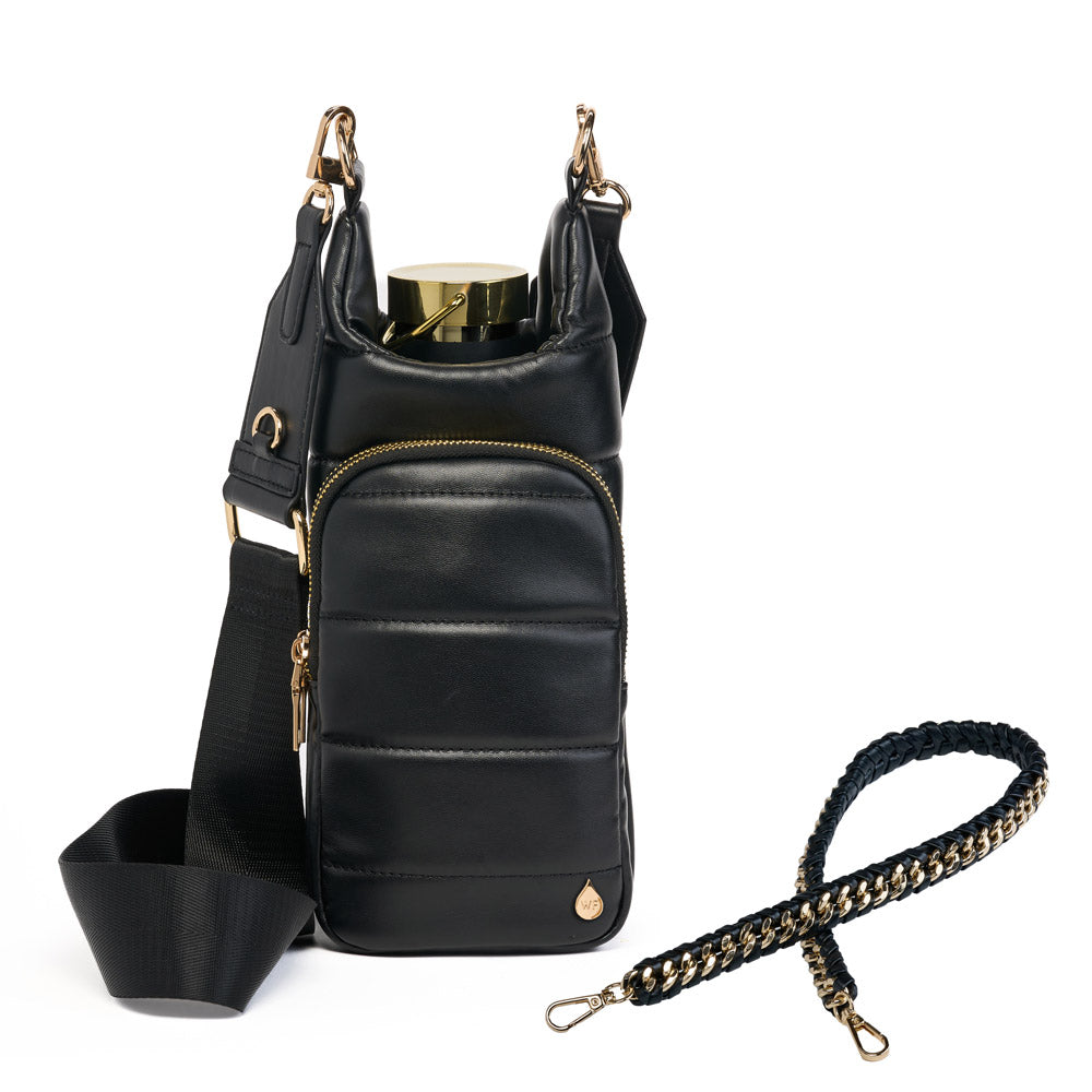 WanderFull Vegan Black Leather HydroBag® with Strap Bundle