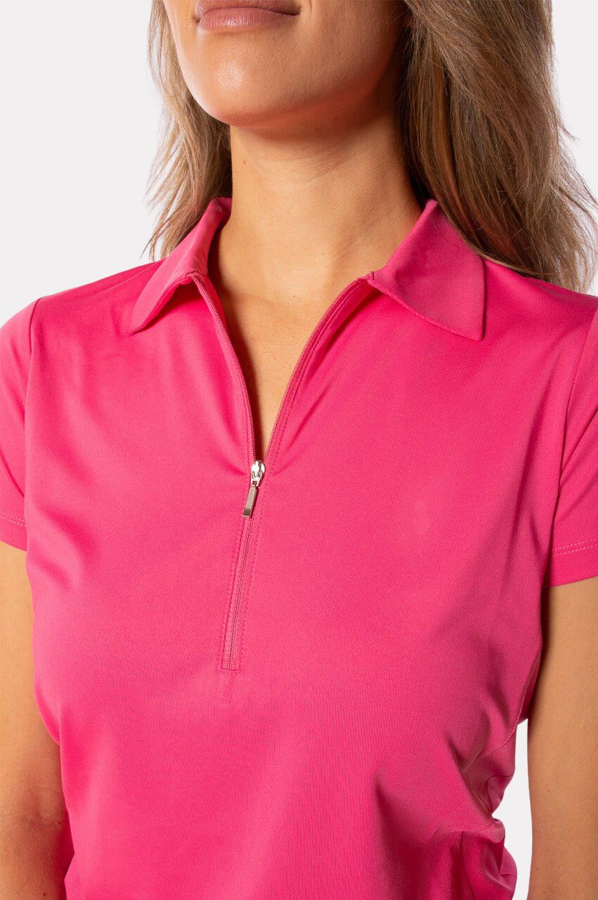 Golftini Classic Short Sleeve Hot Pink Zip Polo